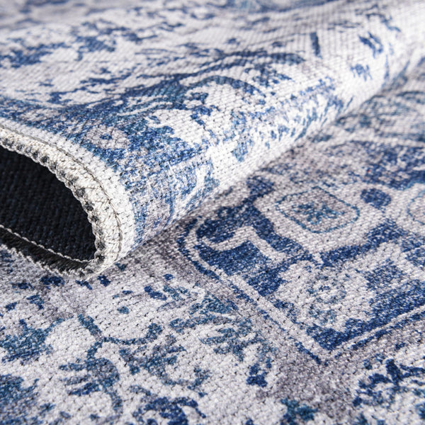 Baroque Era Collection Area Rug - Versailles (Gray Blue) Runner Gray Blue  lifestyle 26