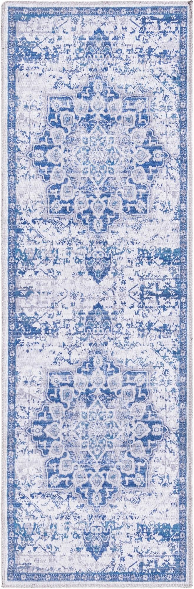 Baroque Era Collection Area Rug - Versailles (Gray Blue) Runner Gray Blue  lifestyle 10