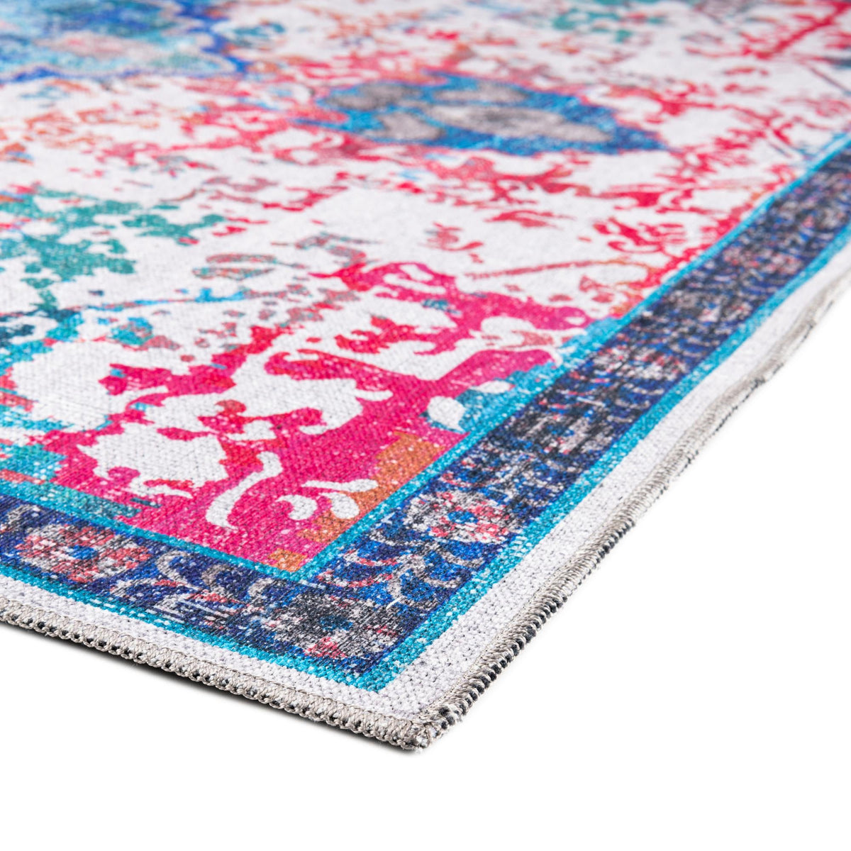 Baroque Era Collection Area Rug - Versailles (Ivory Blue) Square Ivory Blue  lifestyle 19