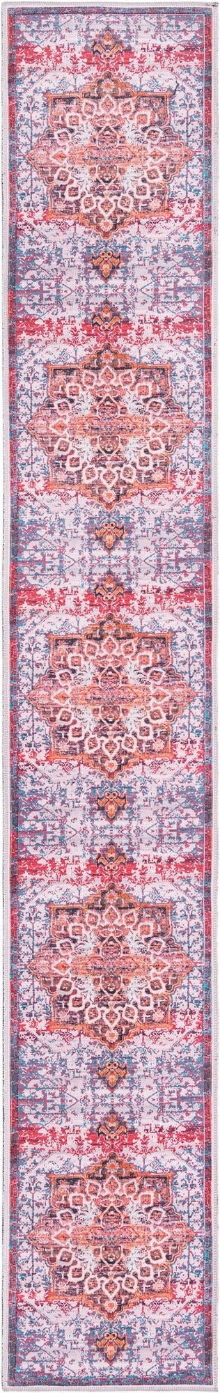 Baroque Era Collection Area Rug - Versailles (Ivory Orange) Runner Orange and Ivory  lifestyle 11
