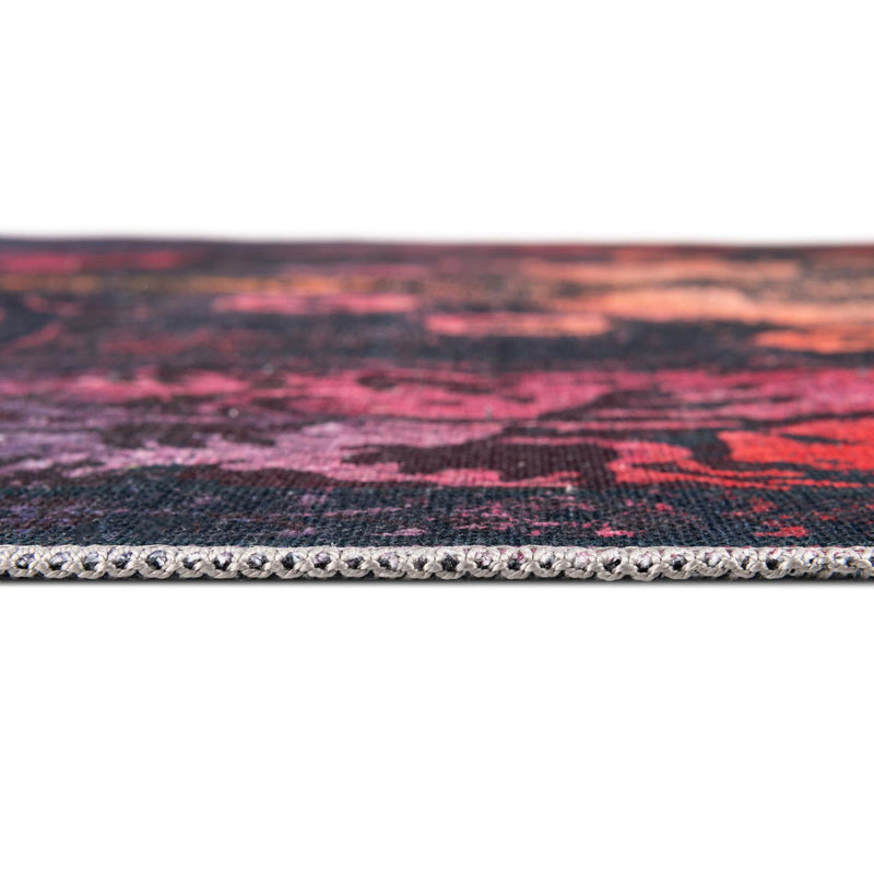Baroque Era Collection Area Rug - Versailles (Multi Black) Rectangle Multi Black  lifestyle 4