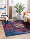 Baroque Era Collection Area Rug - Versailles (Multi Black) Square Multi Black  lifestyle 11