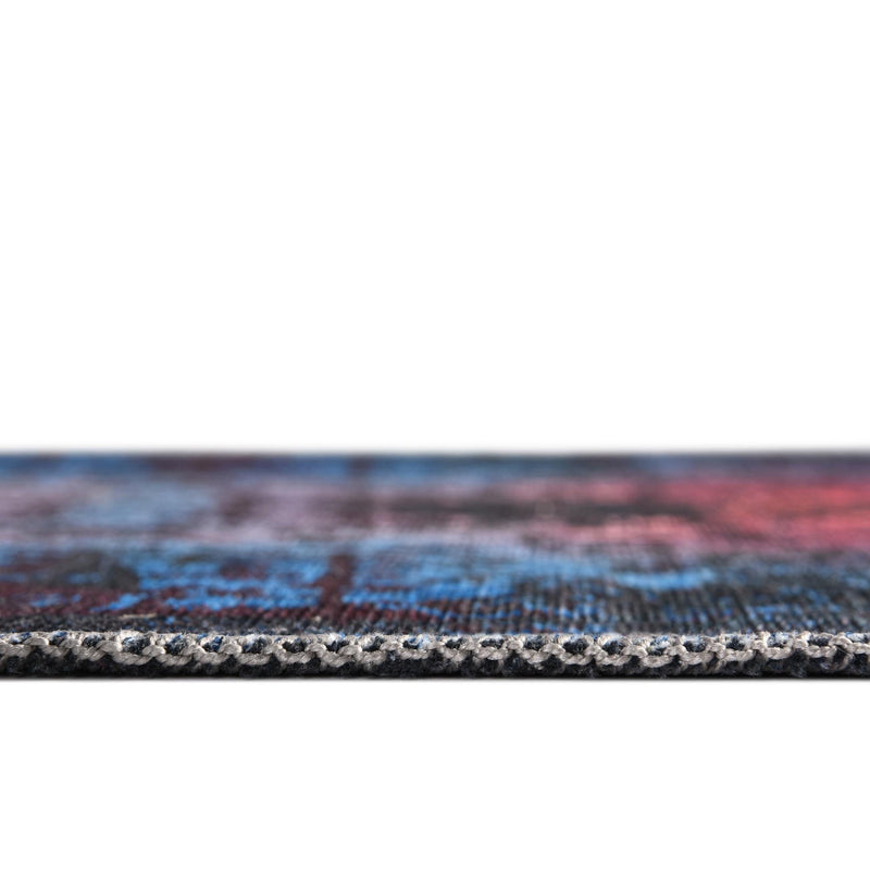 Baroque Era Collection Area Rug - Versailles (Multi Black) Runner Multi Black  lifestyle 16