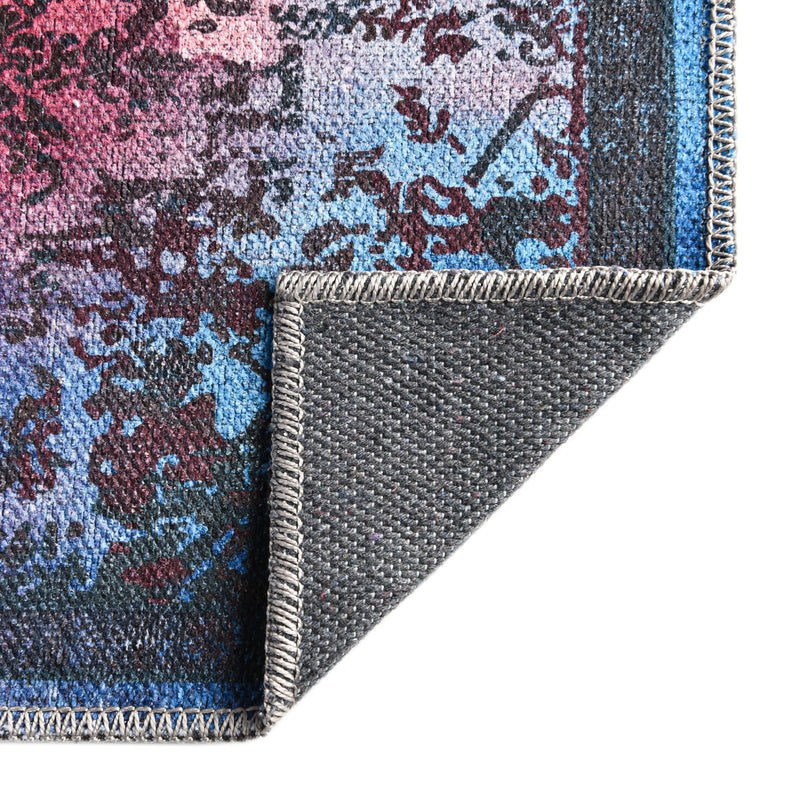 Baroque Era Collection Area Rug - Versailles (Multi Black) Runner Multi Black  lifestyle 24