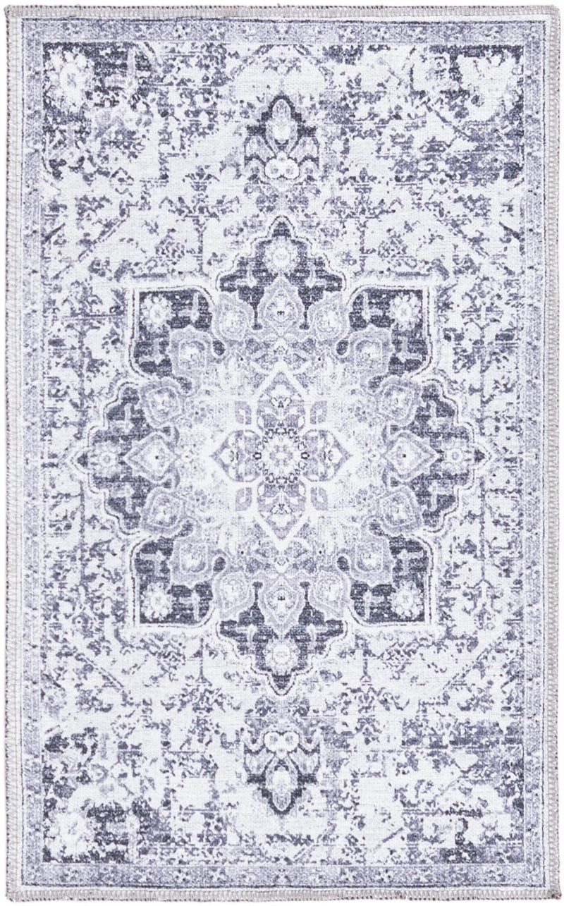 Baroque Era Collection Area Rug - Versailles (Light Gray) Rectangle Light Gray  lifestyle 2