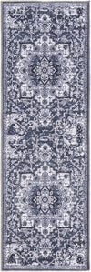 Baroque Era Collection Area Rug - Versailles (Dark Gray) Runner Dark Gray  lifestyle 10