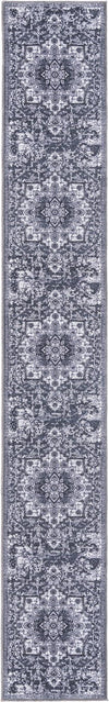Baroque Era Collection Area Rug - Versailles (Dark Gray) Runner Dark Gray  lifestyle 11