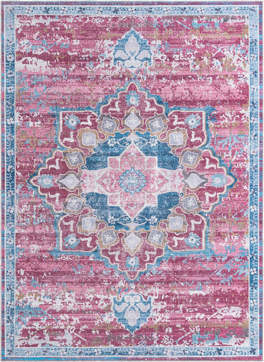 Baroque Era Collection Area Rug - Versailles (Antique Pink) Rectangle Antique Pink Main