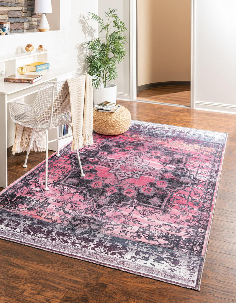 Baroque Era Collection Area Rug - Versailles (Antique Rose) Rectangle Antique Rose  lifestyle 2