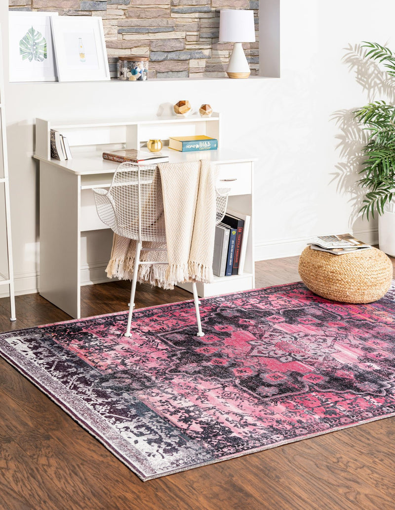 Baroque Era Collection Area Rug - Versailles (Antique Rose) Rectangle Antique Rose  lifestyle 3