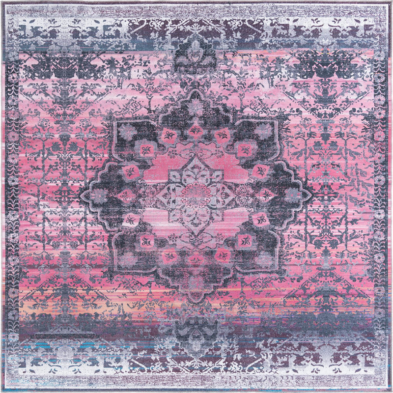 Baroque Era Collection Area Rug - Versailles (Antique Rose) Square Antique Rose  lifestyle 9