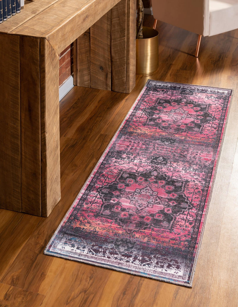 Baroque Era Collection Area Rug - Versailles (Antique Rose) Runner Antique Rose  lifestyle 12