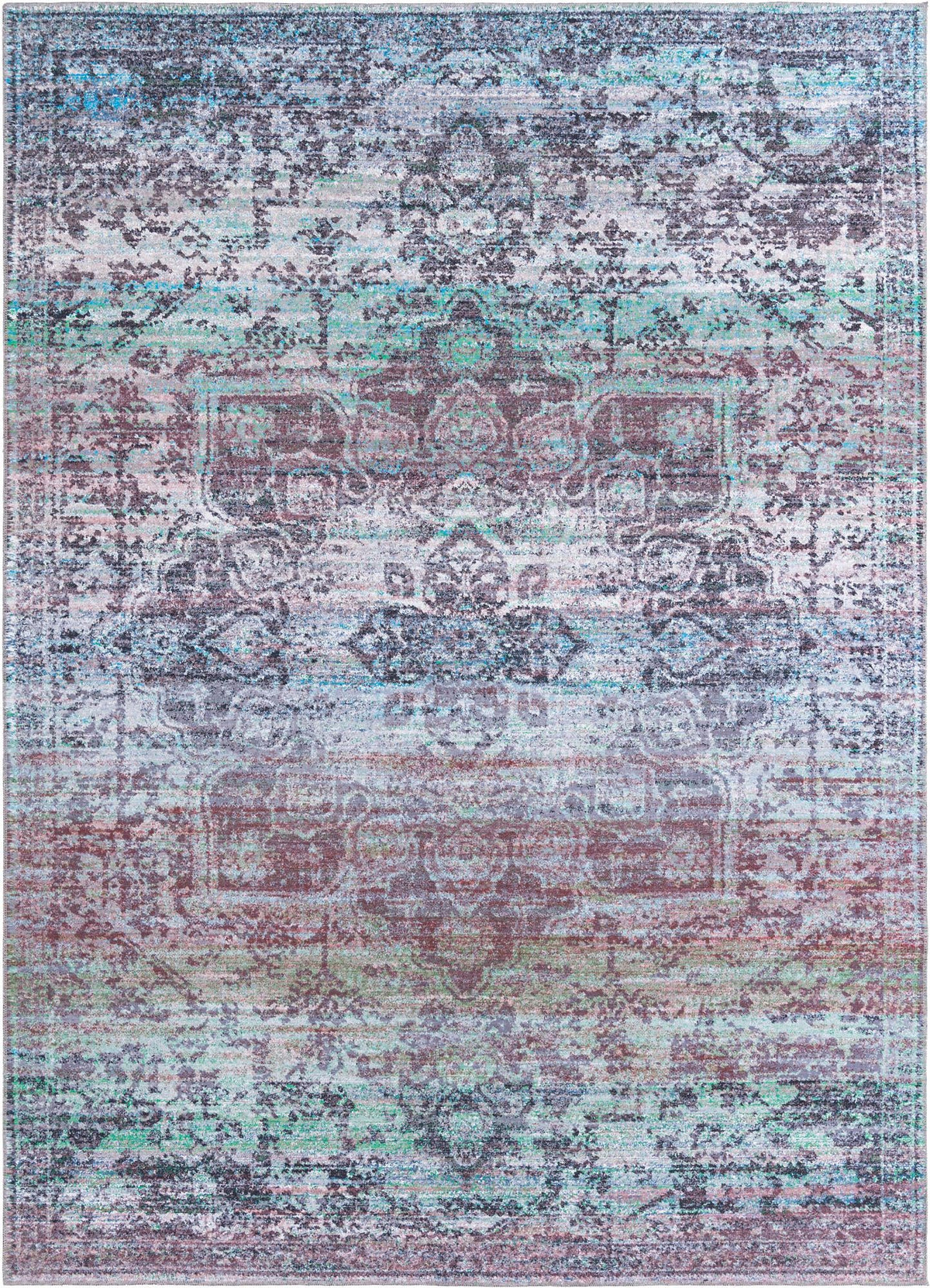 Baroque Era Collection Area Rug - Versailles (Blue Green) Rectangle Blue Green Main