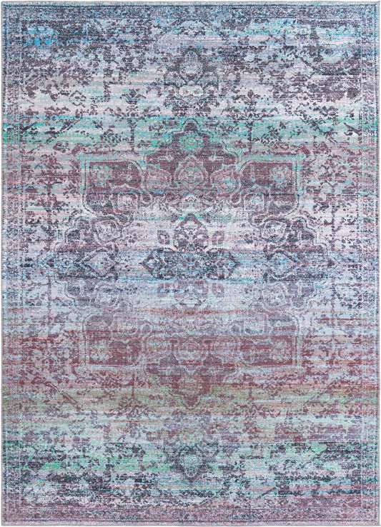 Baroque Era Collection Area Rug - Versailles (Blue Green) Rectangle Blue Green Main