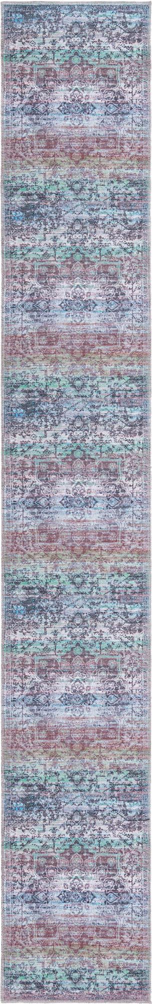 Baroque Era Collection Area Rug - Versailles (Blue Green) Runner Blue and Green  lifestyle 34