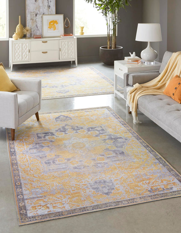 Baroque Era Collection Area Rug - Versailles (Tuscan Yellow) Rectangle Tuscan Yellow  lifestyle 2