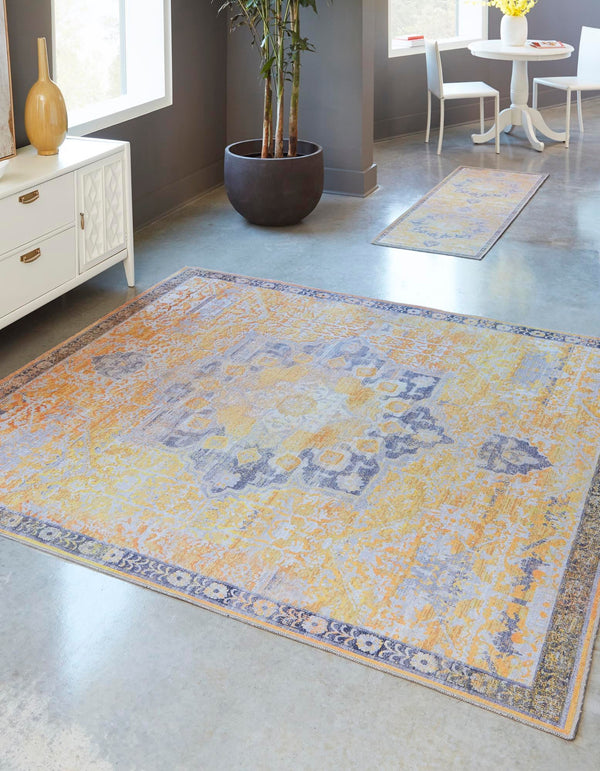 Baroque Era Collection Area Rug - Versailles (Tuscan Yellow) Square Tuscan Yellow  lifestyle 16