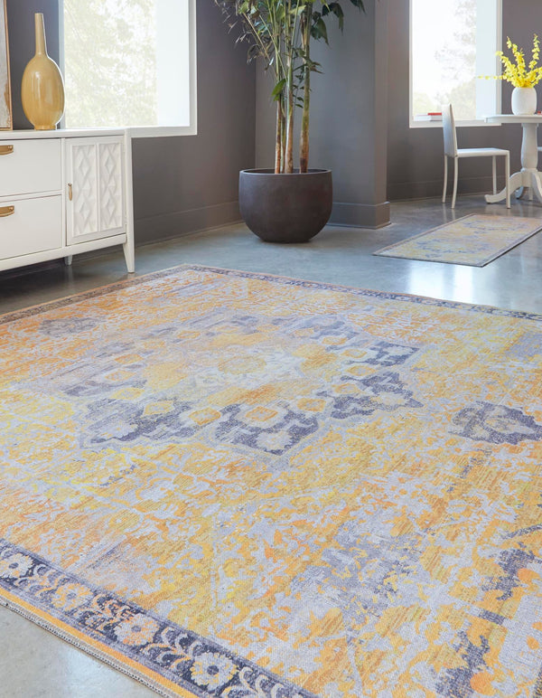 Baroque Era Collection Area Rug - Versailles (Tuscan Yellow) Square Tuscan Yellow  lifestyle 18