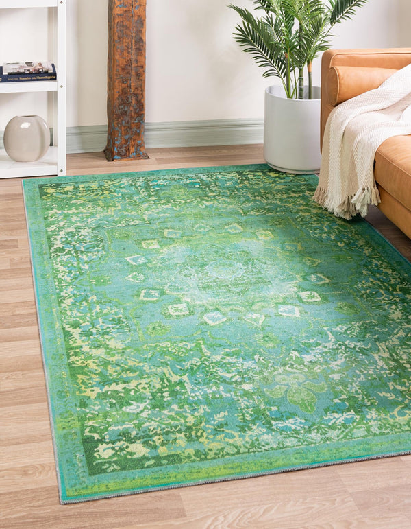 Baroque Era Collection Area Rug - Versailles (Spring Green) Rectangle Spring Green  lifestyle 2