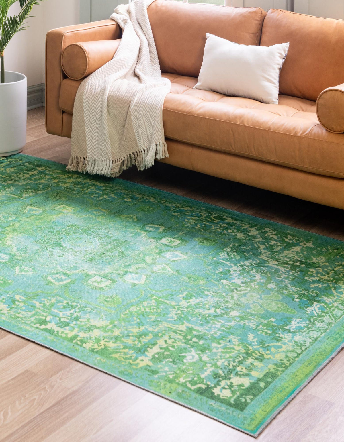 Baroque Era Collection Area Rug - Versailles (Spring Green) Rectangle Spring Green  lifestyle 3