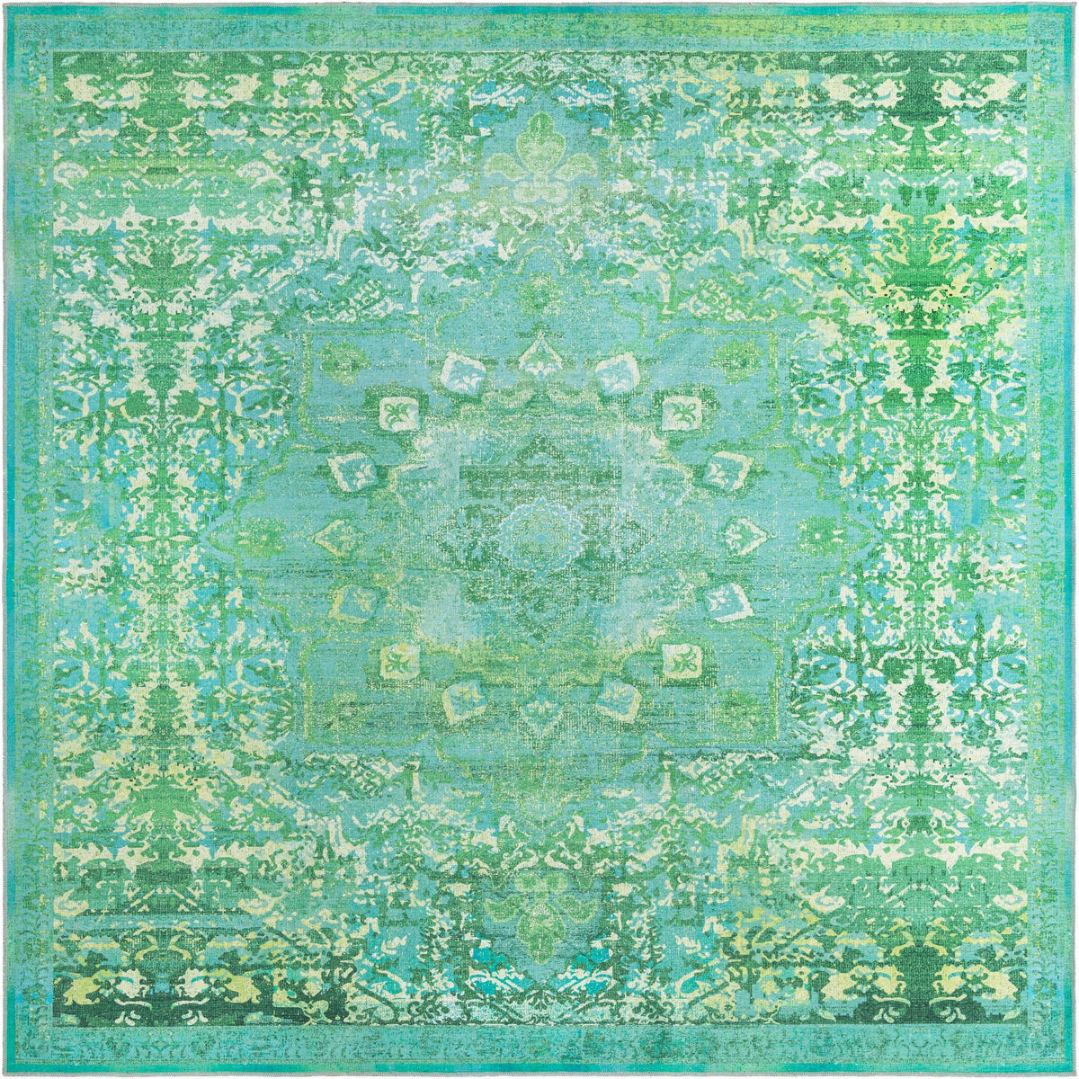 Baroque Era Collection Area Rug - Versailles (Spring Green) Square Spring Green  lifestyle 9