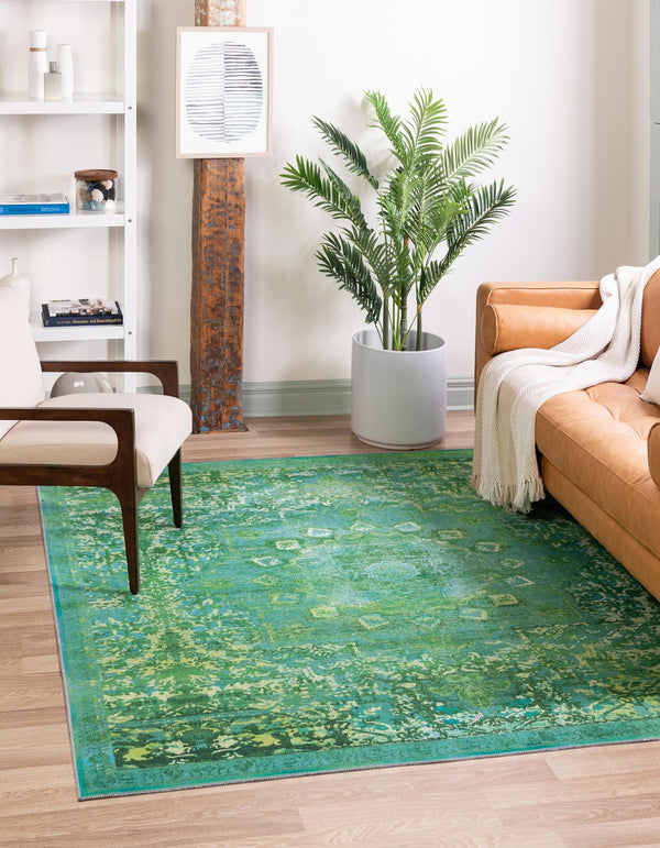Baroque Era Collection Area Rug - Versailles (Spring Green) Square Spring Green  lifestyle 11