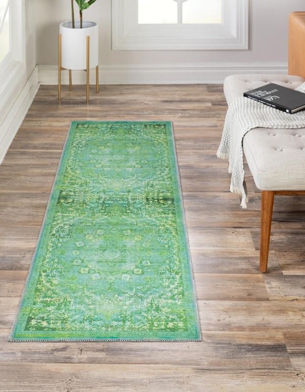 Baroque Era Collection Area Rug - Versailles (Spring Green) Runner Spring Green  lifestyle 12