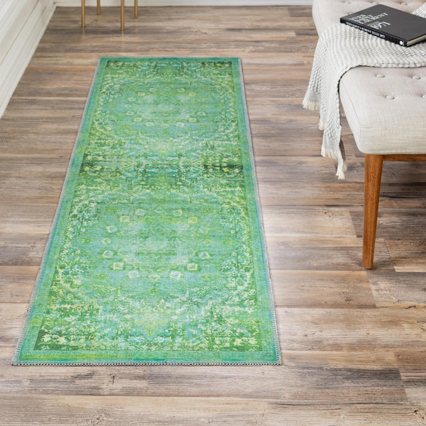Baroque Era Collection Area Rug - Versailles (Spring Green) Runner Spring Green  lifestyle 27