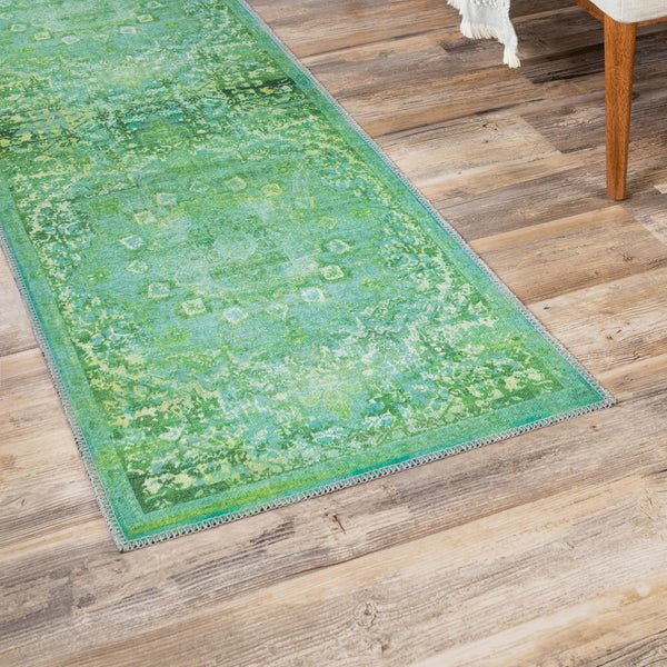 Baroque Era Collection Area Rug - Versailles (Spring Green) Runner Spring Green  lifestyle 28