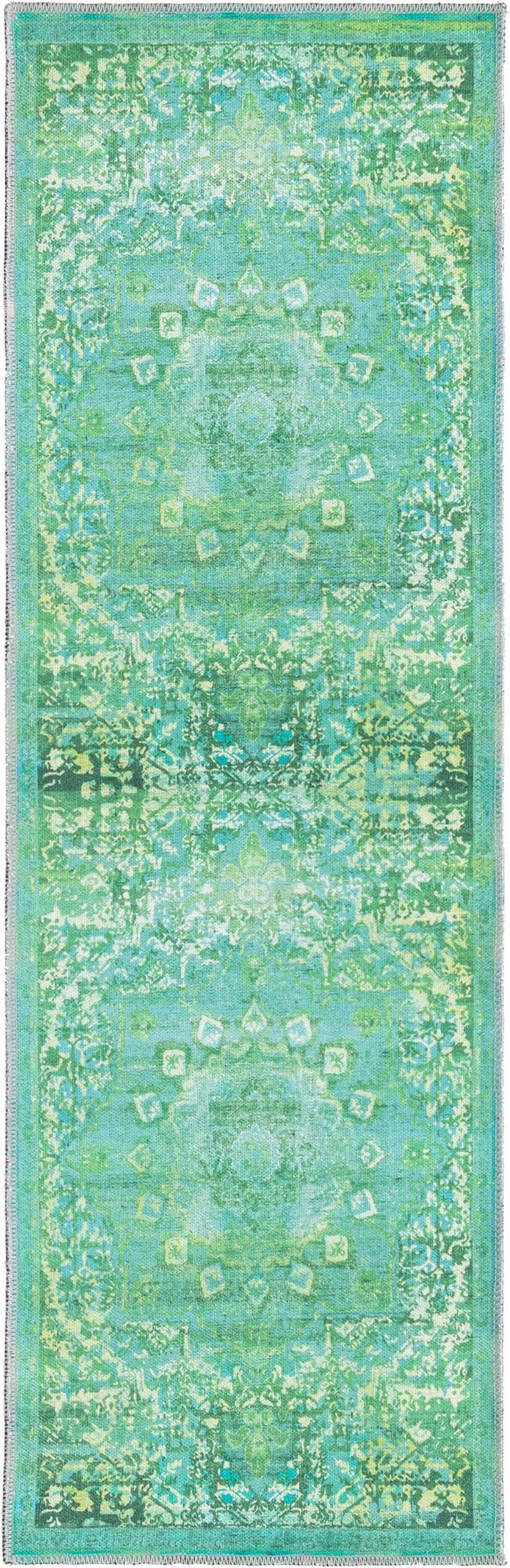 Baroque Era Collection Area Rug - Versailles (Spring Green) Runner Spring Green  lifestyle 10