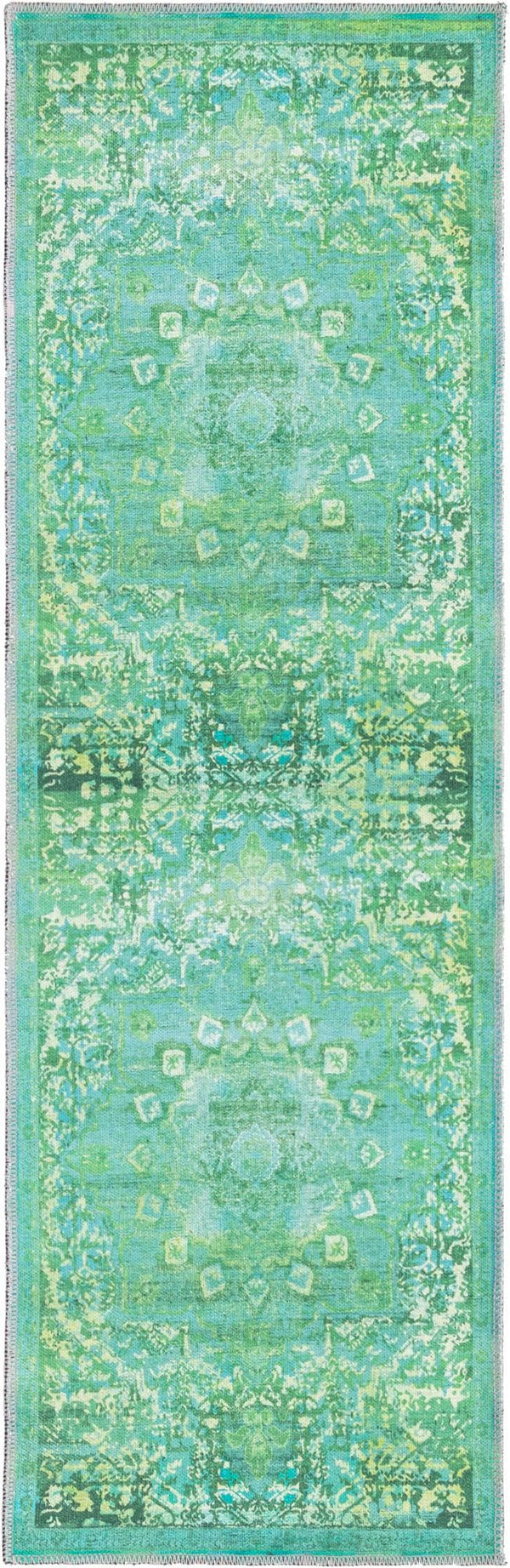 Baroque Era Collection Area Rug - Versailles (Spring Green) Runner Spring Green  lifestyle 10