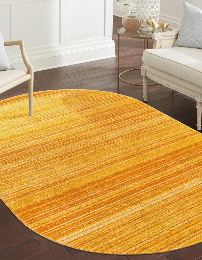 Jewel Oasis Collection Area Rug - Sapphire (Yellow) Oval Yellow  lifestyle 18