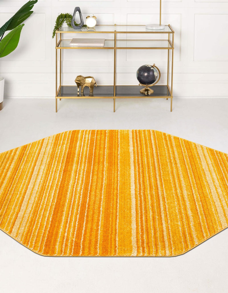 Jewel Oasis Collection Area Rug - Sapphire (Yellow) Octagon Yellow  lifestyle 19