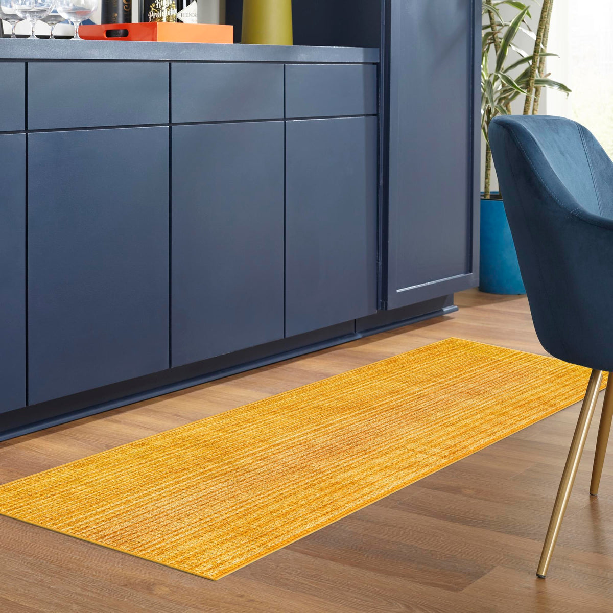 Jewel Oasis Collection Area Rug - Sapphire (Yellow) Runner Yellow  lifestyle 59