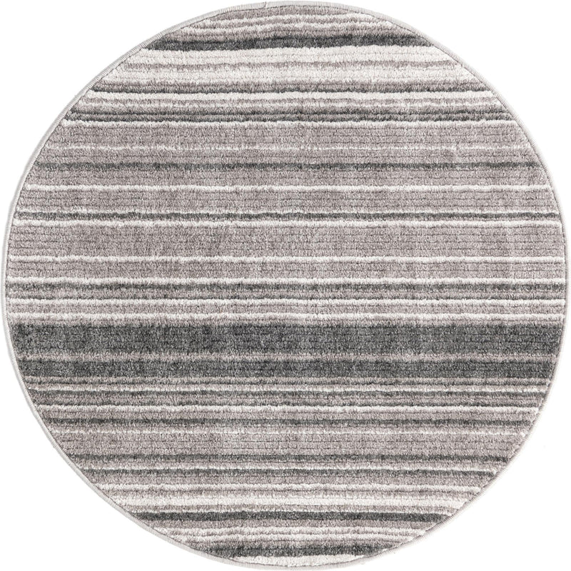 Jewel Oasis Collection Area Rug - Sapphire (Gray) Round Gray  lifestyle 14
