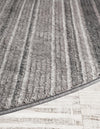 Jewel Oasis Collection Area Rug - Sapphire (Gray) Round Gray  lifestyle 31