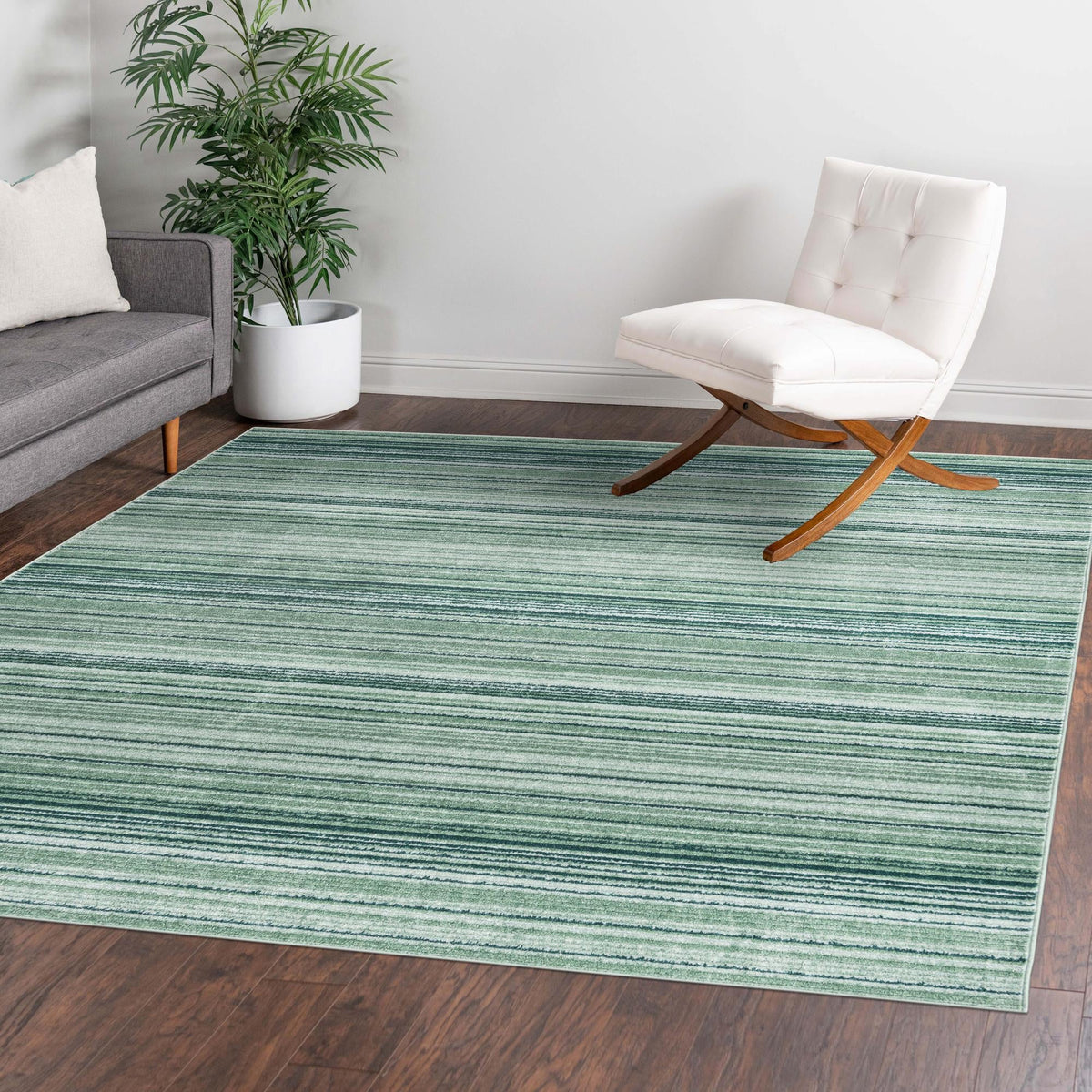 Jewel Oasis Collection Area Rug - Sapphire (Green) Square Green  lifestyle 83