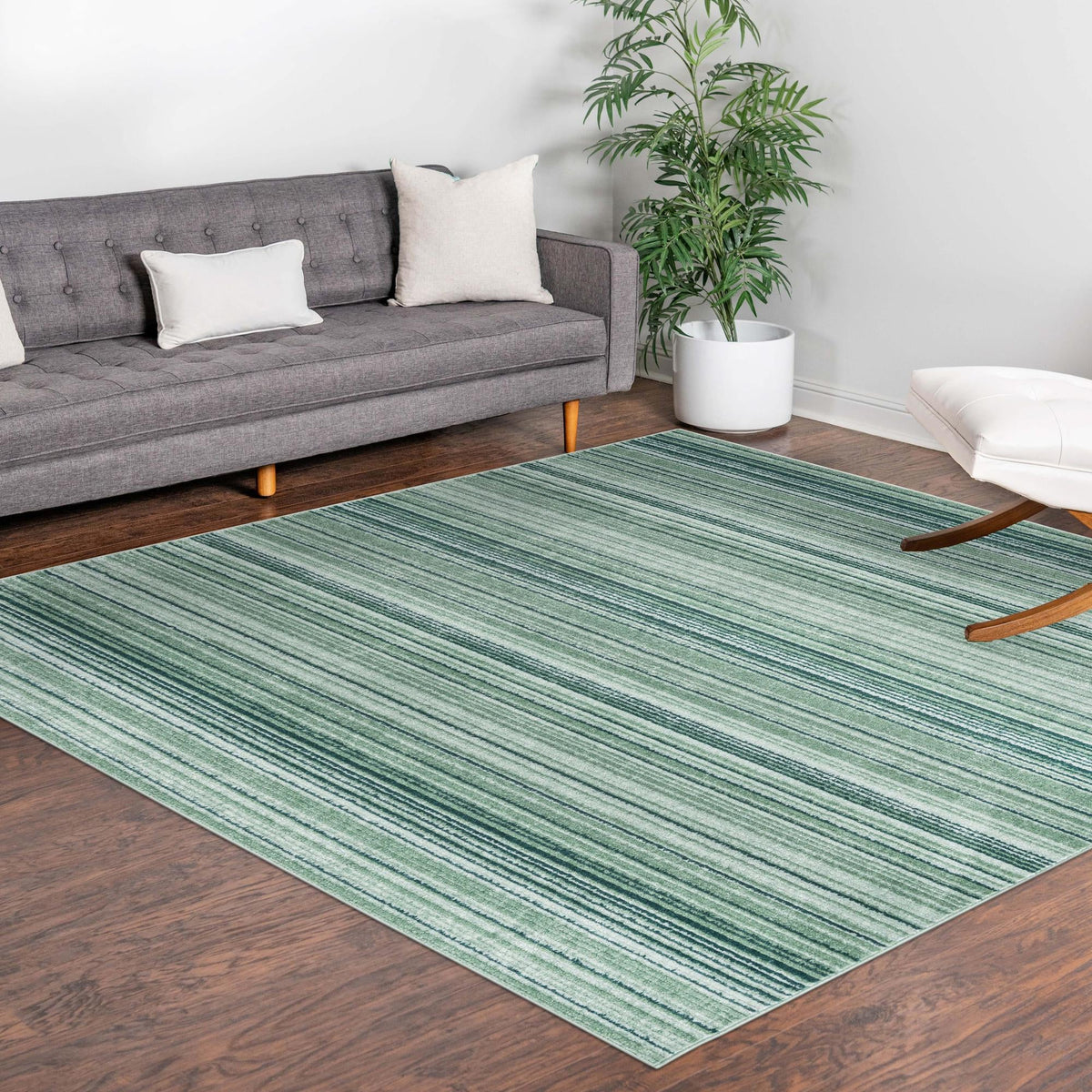 Jewel Oasis Collection Area Rug - Sapphire (Green) Square Green  lifestyle 86