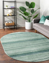 Jewel Oasis Collection Area Rug - Sapphire (Green) Oval Green  lifestyle 21