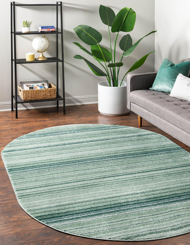 Jewel Oasis Collection Area Rug - Sapphire (Green) Oval Green  lifestyle 21