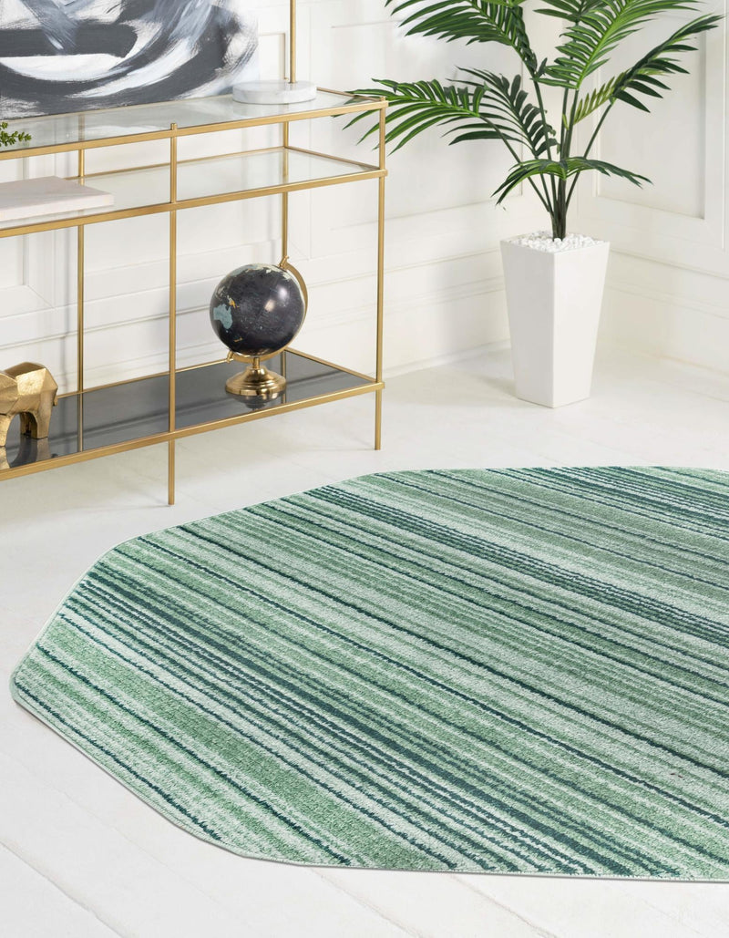 Jewel Oasis Collection Area Rug - Sapphire (Green) Octagon Green  lifestyle 22