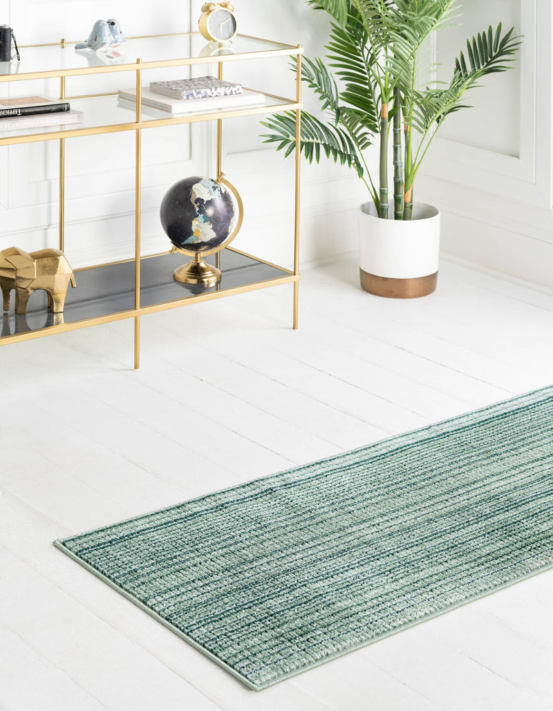 Jewel Oasis Collection Area Rug - Sapphire (Green) Runner Green  lifestyle 32