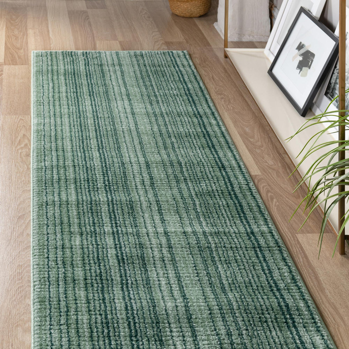 Jewel Oasis Collection Area Rug - Sapphire (Green) Runner Green  lifestyle 85