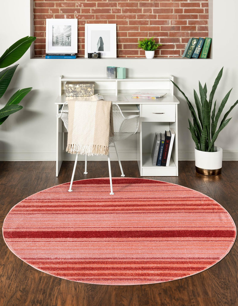 Jewel Oasis Collection Area Rug - Sapphire (Rusty Pink Rose) Round Rusty Pink Rose  lifestyle 19