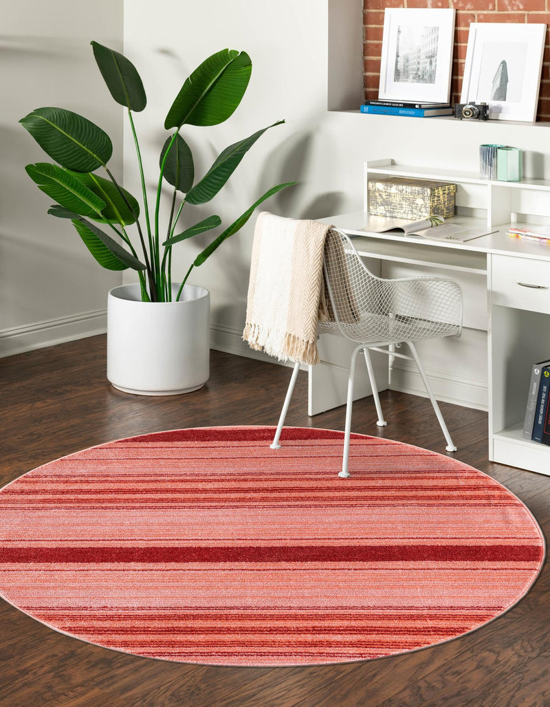 Jewel Oasis Collection Area Rug - Sapphire (Rusty Pink Rose) Round Rusty Pink Rose  lifestyle 24