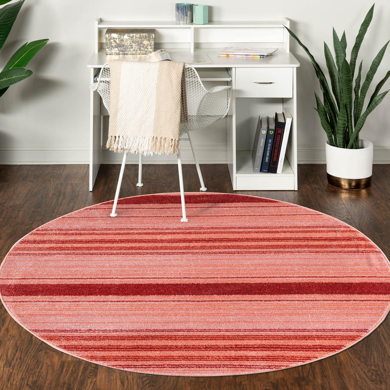 Jewel Oasis Collection Area Rug - Sapphire (Rusty Pink Rose) Round Rusty Pink Rose  lifestyle 79