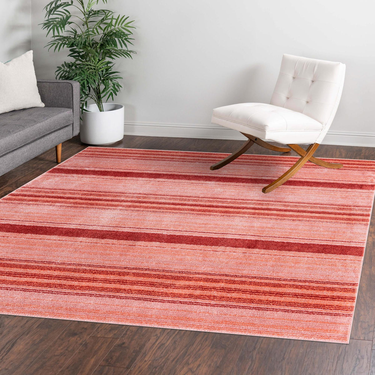 Jewel Oasis Collection Area Rug - Sapphire (Rusty Pink Rose) Square Rusty Pink Rose  lifestyle 80