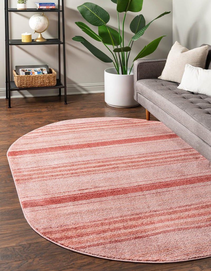 Jewel Oasis Collection Area Rug - Sapphire (Rusty Pink Rose) Oval Rusty Pink Rose  lifestyle 21