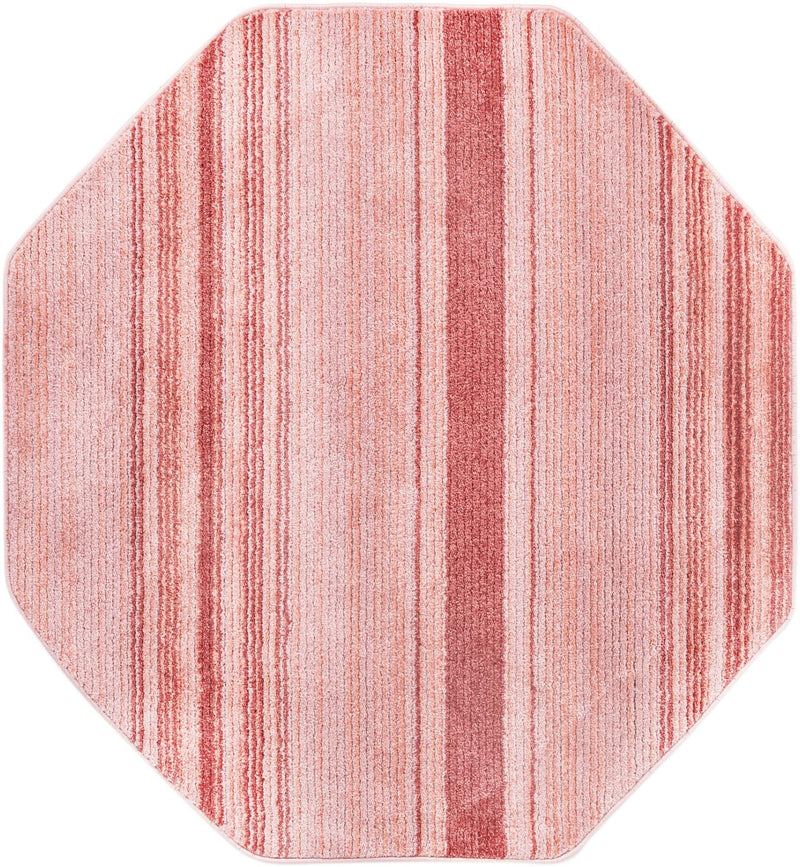 Jewel Oasis Collection Area Rug - Sapphire (Rusty Pink Rose) Octagon Rusty Pink Rose  lifestyle 17