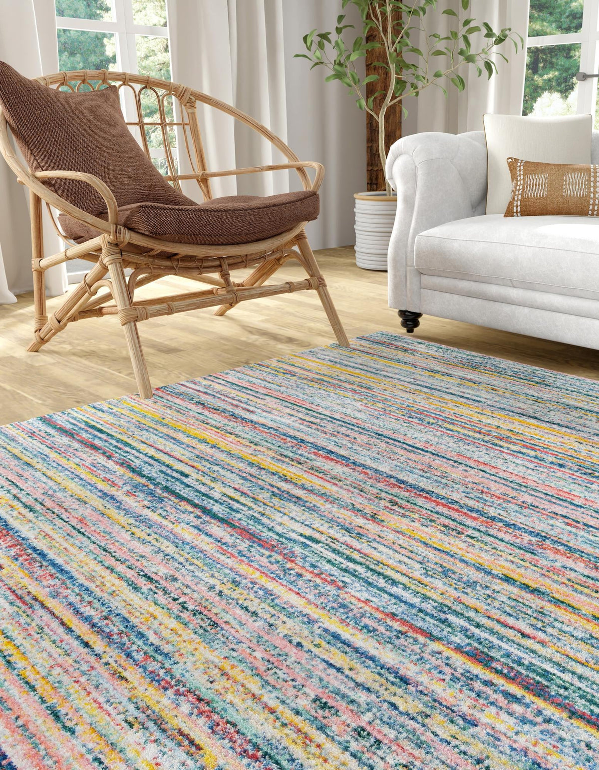Jewel Oasis Collection Area Rug - Sapphire (Multi) Square Multi  lifestyle 29